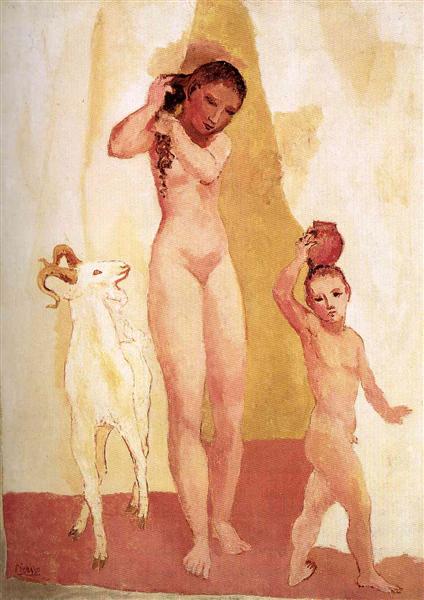 Pablo Picasso Oil Painting Girl And Goat Jeune Fille A La Chevre